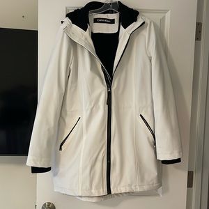 Calvin Klein White  Winter Jacket With Hood